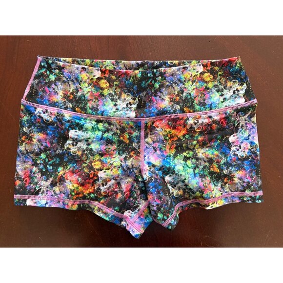 Peachy Athletic NWT Peach Perfect Galaxy Print Booty CrossFit Shorts Size Medium - Picture 3 of 12